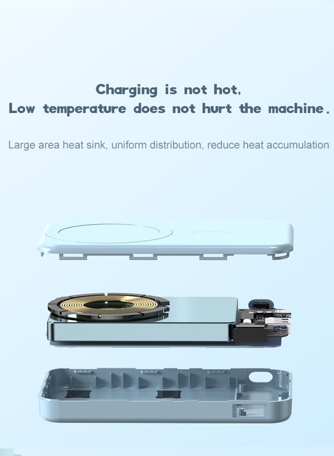 Kelesa 10000 mAh Foldable Magnetic Wireless Power Bank Portable Charger 22.5W Green - Image 4