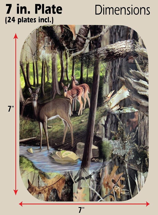 Havercamp Next Camo 7" Deer Plates (24 pack)! 24 Hunting Camo Square Dessert Plates. Great for Hunter Themed Party, Camouflage Motif, Birthdays, Graduations, Outdoor Family Picnic. - Image 2