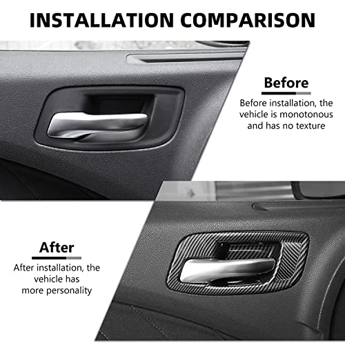 RAZPOY Inner Door Handle Bowl Cover for Charger Accessories Inner Handle Bowl Trim Compatible with for Dodge Charger 20112022 Chrysler 300Carbon Fiber - Image 3