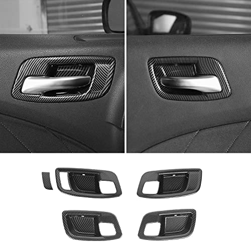 RAZPOY Inner Door Handle Bowl Cover for Charger Accessories Inner Handle Bowl Trim Compatible with for Dodge Charger 20112022 Chrysler 300Carbon Fiber - Image 1