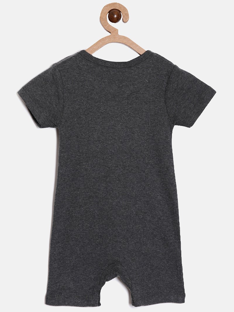 برون طقم رومبرز قطن عضوي مطبوع للأطفال الرضع من برون - أسود ورمادي - قطعتان - Image 4