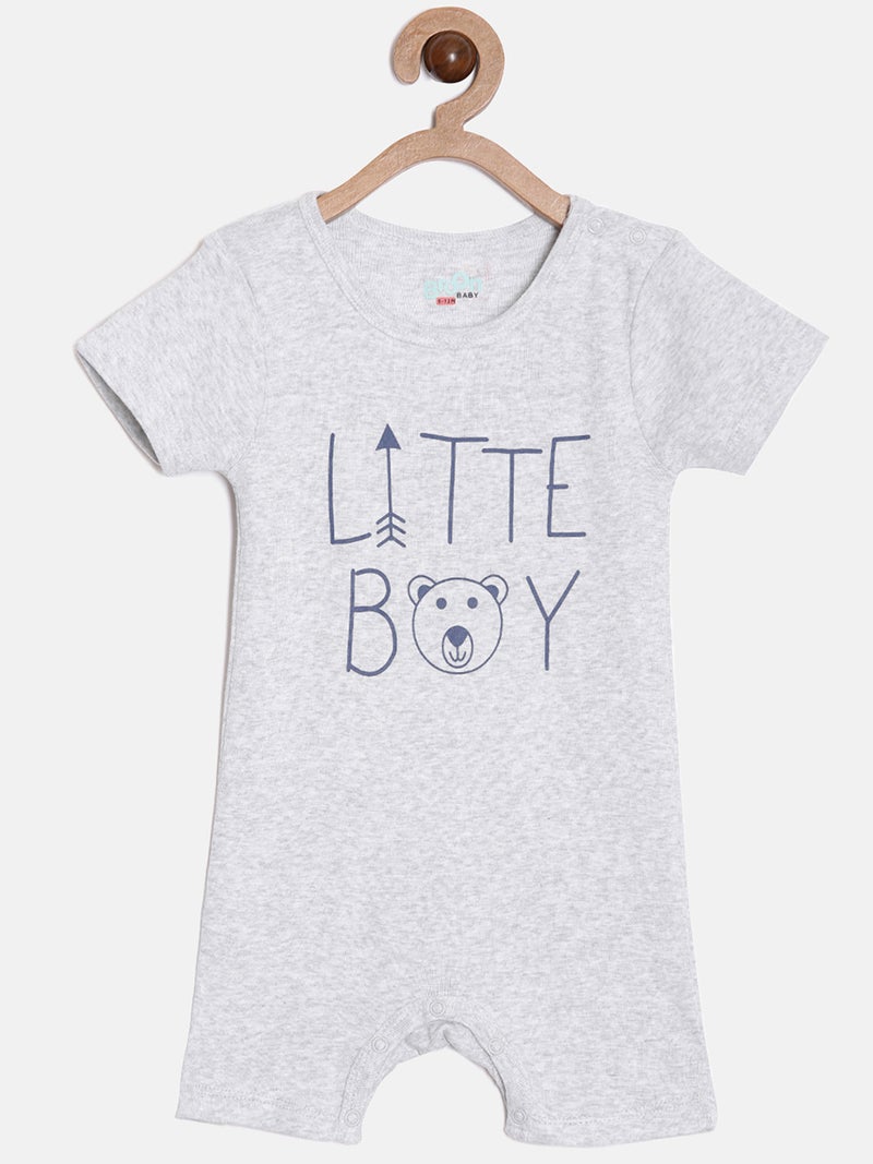 برون طقم رومبرز قطن عضوي مطبوع للأطفال الرضع من برون - أسود ورمادي - قطعتان - Image 3