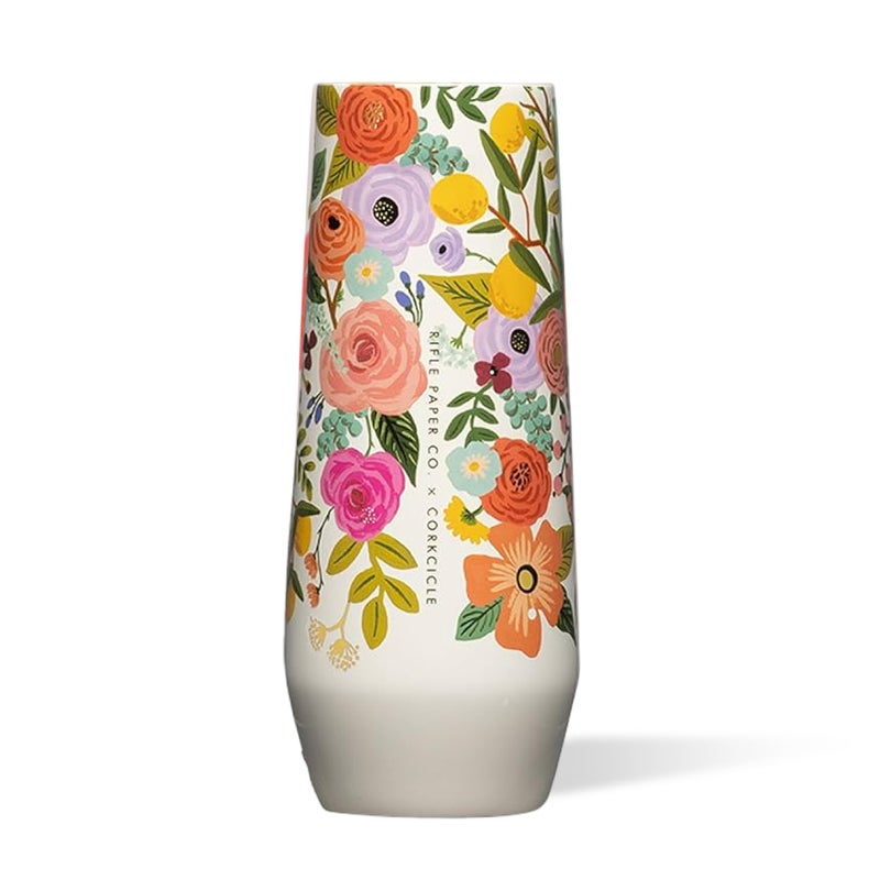 Corkcicle Stemless Flute Chill Drinks for 9 Hours Summer Gift 7 oz Garden Party Cream
