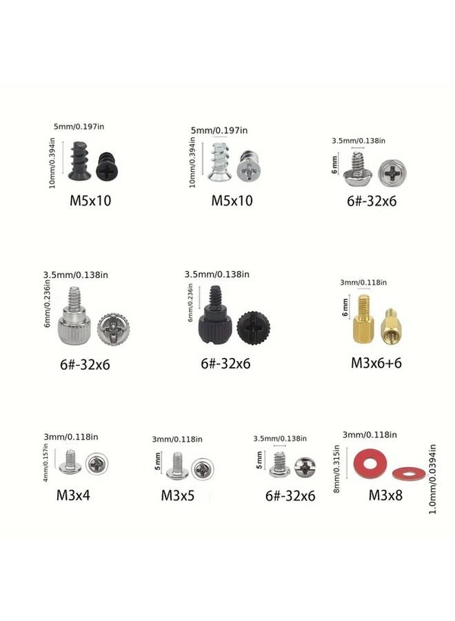 228pcs Computer Screw Assortment Kit Standoffs NVMe HDD Hard Drive Fan Chassis ATX Case - Image 3