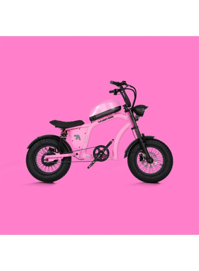 Flight Risk FR606 Electric Bike in Pink with 500W Max Power (250W Locked), 2-Piston Tektro Hydraulic Disc Brakes, Compact Frame, and Enhanced Safety - Image 2