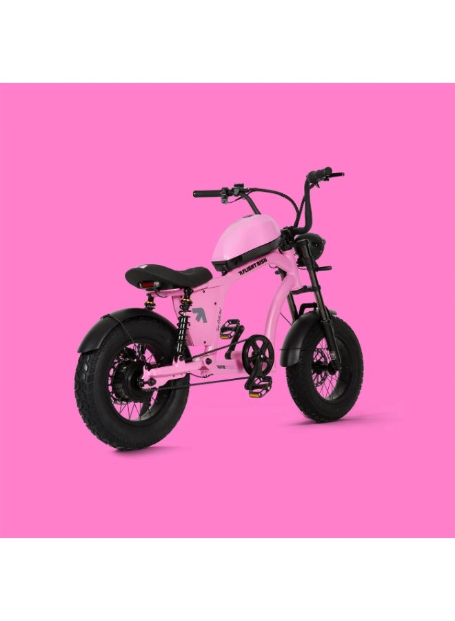 Flight Risk FR606 Electric Bike in Pink with 500W Max Power (250W Locked), 2-Piston Tektro Hydraulic Disc Brakes, Compact Frame, and Enhanced Safety - Image 3
