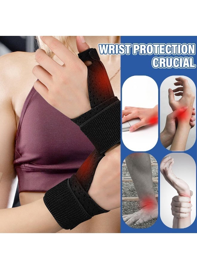Adjustable Thumb Brace and Wrist Stabilizer (2 Pack), Carpal Tunnel Support Splint with Finger Straps, Universal Pain Relief Hand Wraps for Arthritis and Tendonitis - Image 4