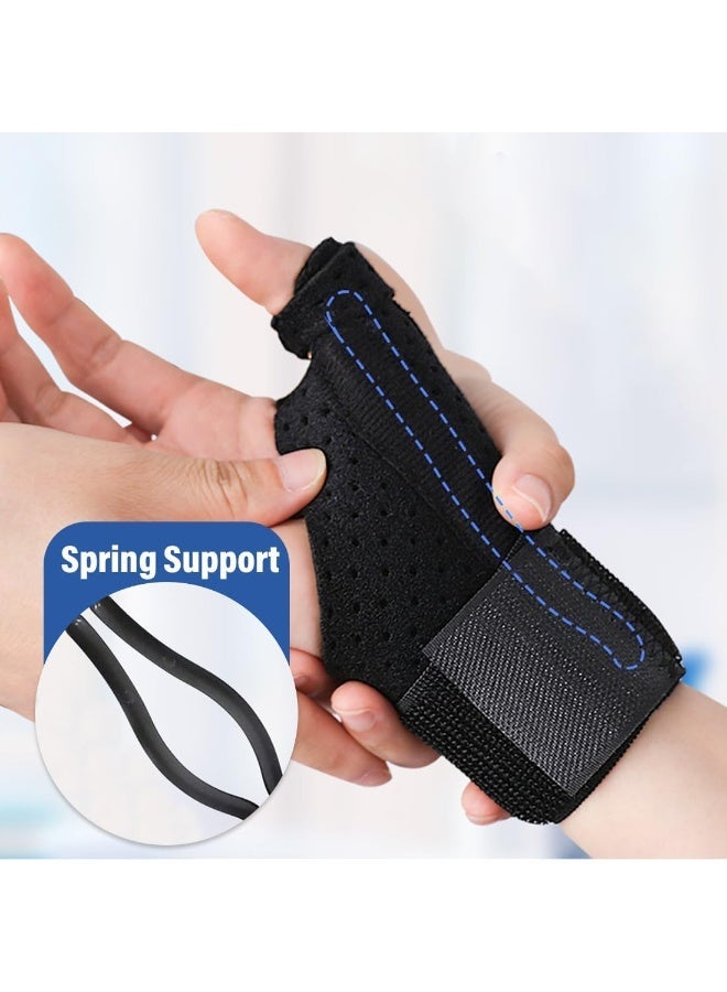 Adjustable Thumb Brace and Wrist Stabilizer (2 Pack), Carpal Tunnel Support Splint with Finger Straps, Universal Pain Relief Hand Wraps for Arthritis and Tendonitis - Image 2