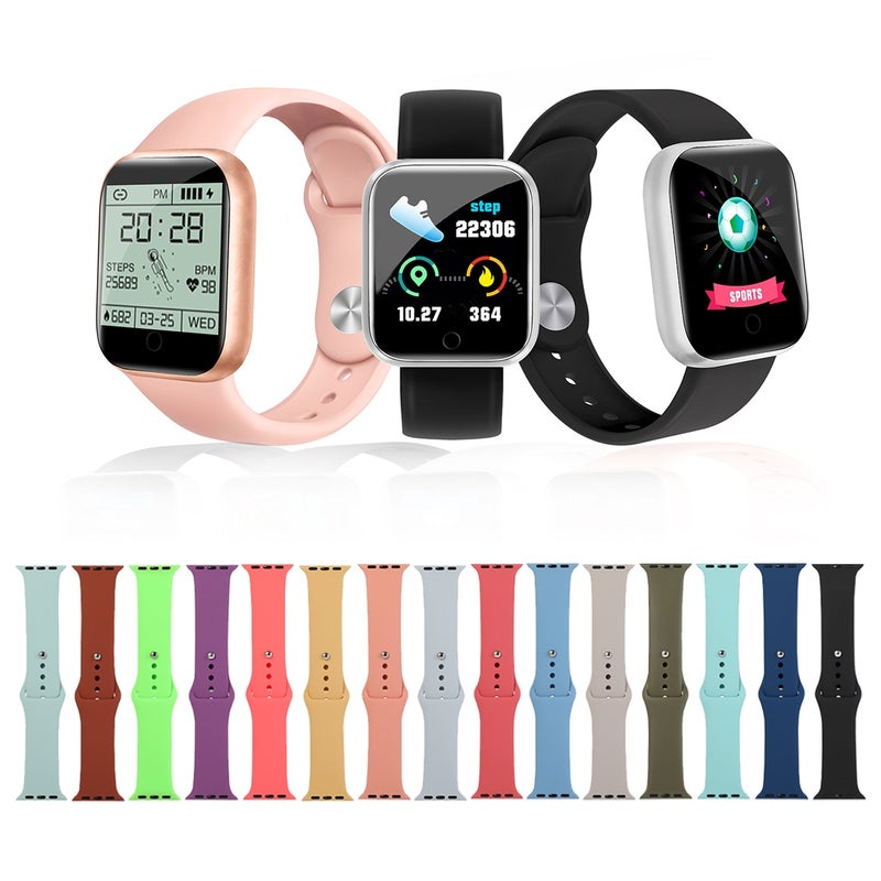 For Apple Watch Ultra 49mm&Watch Ultra 2 49mm / Series 9&8&7 45mm / SE 3&SE 2&6&SE&5&4 44mm / 3&2&1 42mm Silicone Watch Band, Short Section (female)(Black)