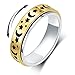 OreilleStar Anxiety Ring for Women Fidget Ring Spinner Thumb Ring Stainless Steel Gold Band Moon Star Fidget Rings for Women and Men - Image 3