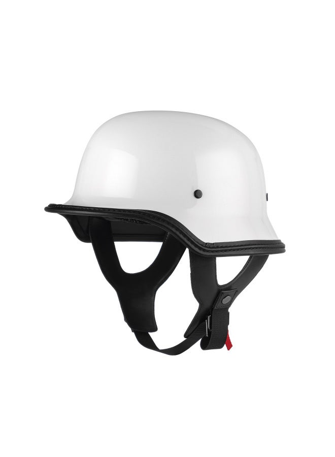 M35 Upgraded Version White Ibk Large Half-face Helmet For Men And Women, Motorcycle German-style Helmet, Cruiser Electric Vehicle Helmet, Riding Battery Bike Helmet
