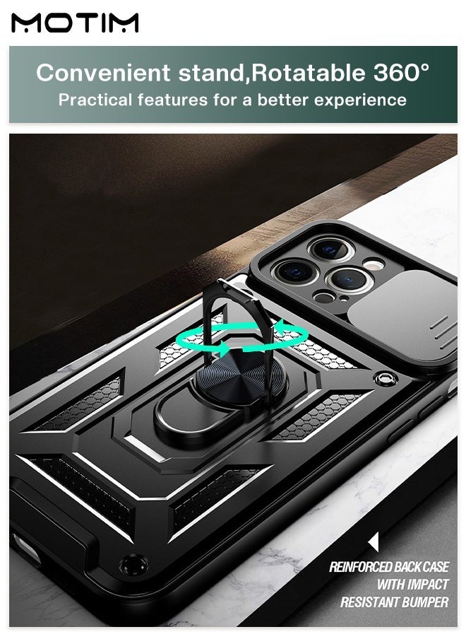 Motim - iPhone 14 Pro Max Case, Armor Cover with Slide Camera Cover, Phone Case Cover for iPhone 14 Pro Max with Magnetic Car Mount Holder, Military Grade Heavy Duty Protective Kickstand - Image 1