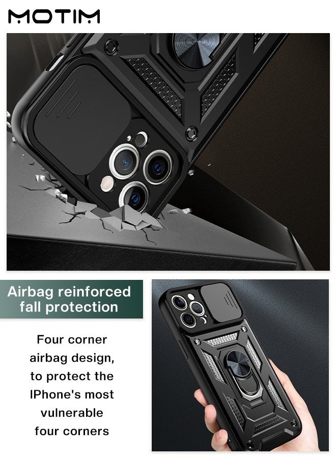 Motim - iPhone 14 Pro Max Case, Armor Cover with Slide Camera Cover, Phone Case Cover for iPhone 14 Pro Max with Magnetic Car Mount Holder, Military Grade Heavy Duty Protective Kickstand - Image 1
