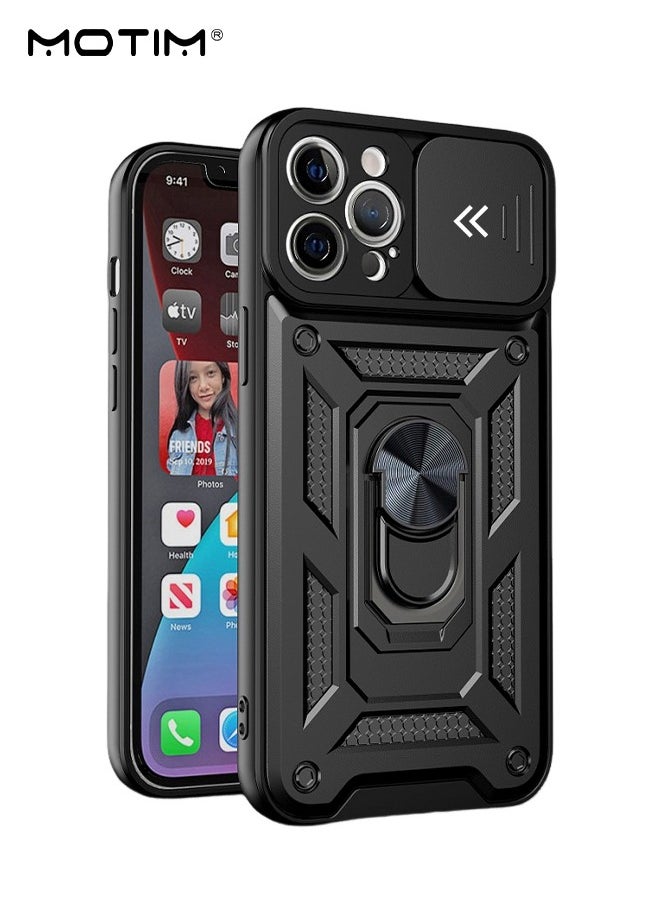 Motim - iPhone 14 Pro Max Case, Armor Cover with Slide Camera Cover, Phone Case Cover for iPhone 14 Pro Max with Magnetic Car Mount Holder, Military Grade Heavy Duty Protective Kickstand - Image 1