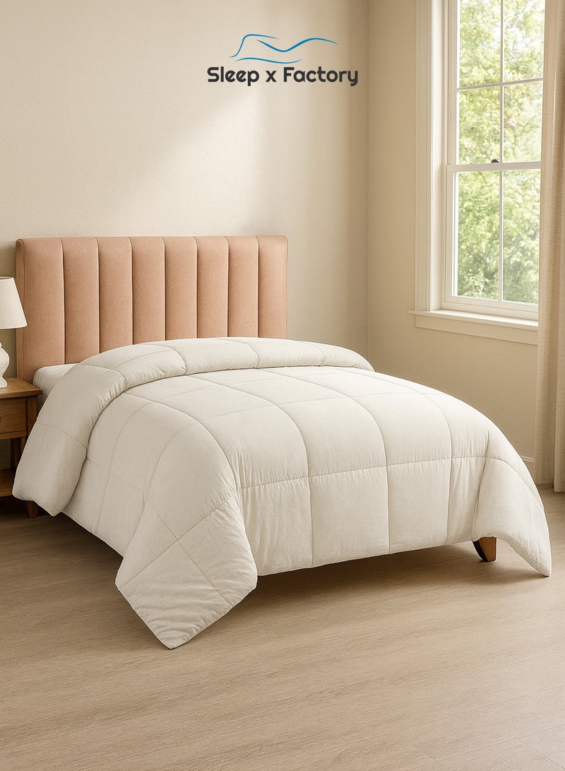 Sleep x Factory Luxury Hotel Comfort Sleep Bundle, 6 Pcs, Fits 200 x 180 cm Double Size Bed, 14 cm Mattress Topper, Duvet Comforter, 2 Hotel Pillows, 2 Cotton Bath Towels 140 x 70 cm - Image 4