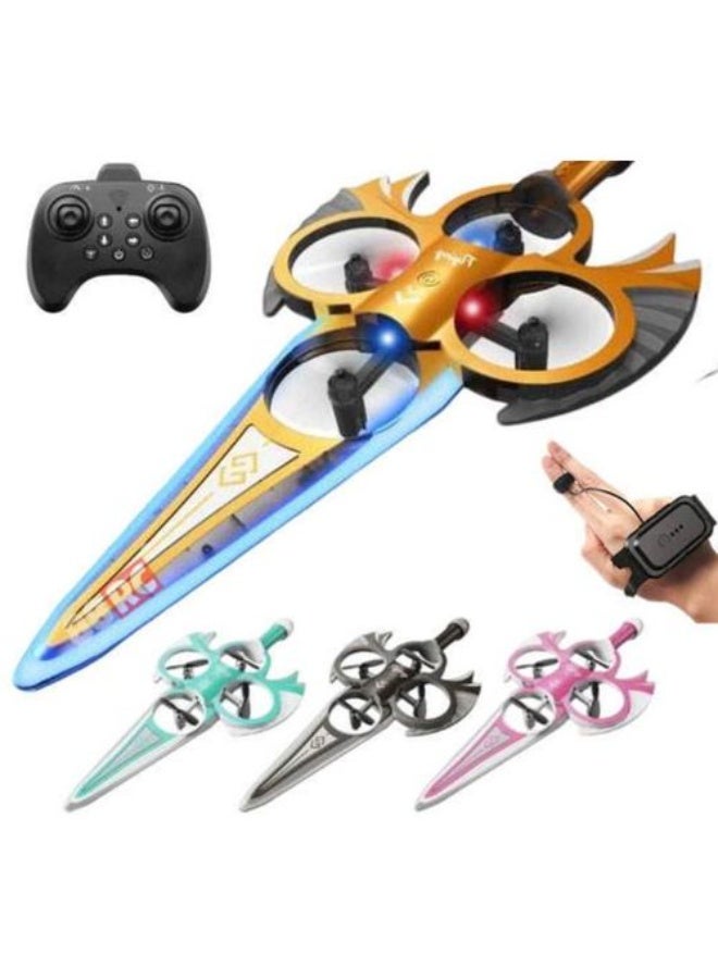 Flying Sword RC Airplane, Gesture Control Airplanes for Kids Adults 8-16, Remote Control Planes with Light, 360° Flip Fighter Jet Toy, Gravity Sensing, Stunt Roll, Gifts for Kids Boys Girls Multicolor - Image 1
