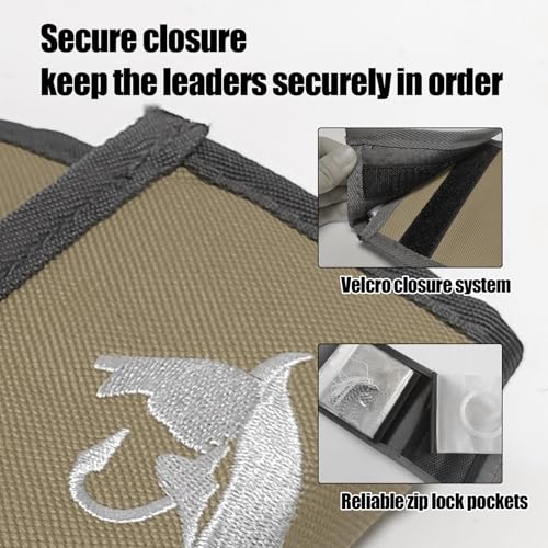 Aventik High Grade10 Pockets Fly Fishing Leader Wallet Leader Case Tippet Storage for Fly Fishing Great for Pre-Tied Carp and Catfish Rigs(grey) - Image 5