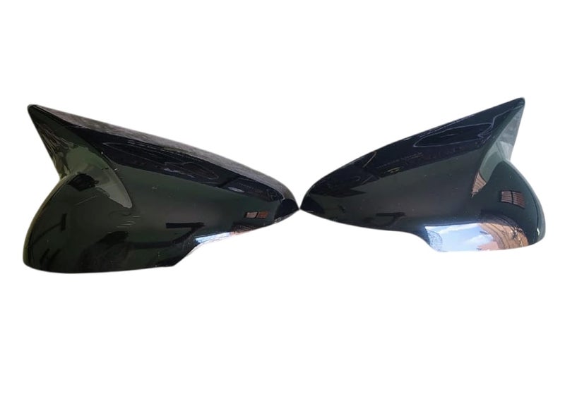 SmartFX أغطية مرايا جانبية مستوحاة من باتمان لسيارة XUV 300 (2019-الآن) | أسود لامع، مادة ABS، تركيب لاصق سهل، مجموعة من 2 يسار ويمين، ملحقات خارجية زخرفية للسيارة - Image 1