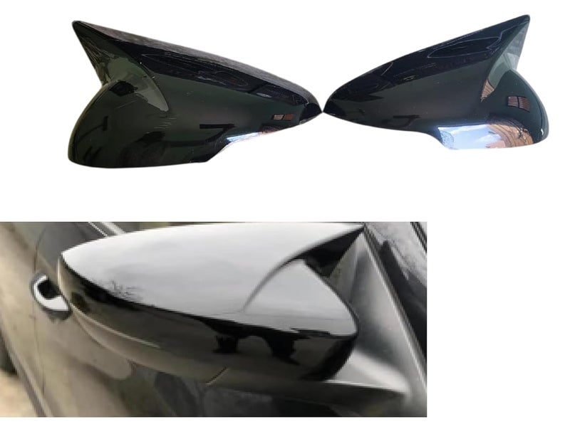 SmartFX أغطية مرايا جانبية مستوحاة من باتمان لسيارة XUV 300 (2019-الآن) | أسود لامع، مادة ABS، تركيب لاصق سهل، مجموعة من 2 يسار ويمين، ملحقات خارجية زخرفية للسيارة - Image 2