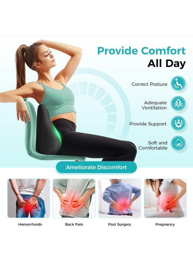 Generic - Lumbar Support Pillow for Office Chair，Memory Foam Back Support Cushion for Back Pain Relief，Back Support Pillow for Home, Office, Car Seat - Image 1