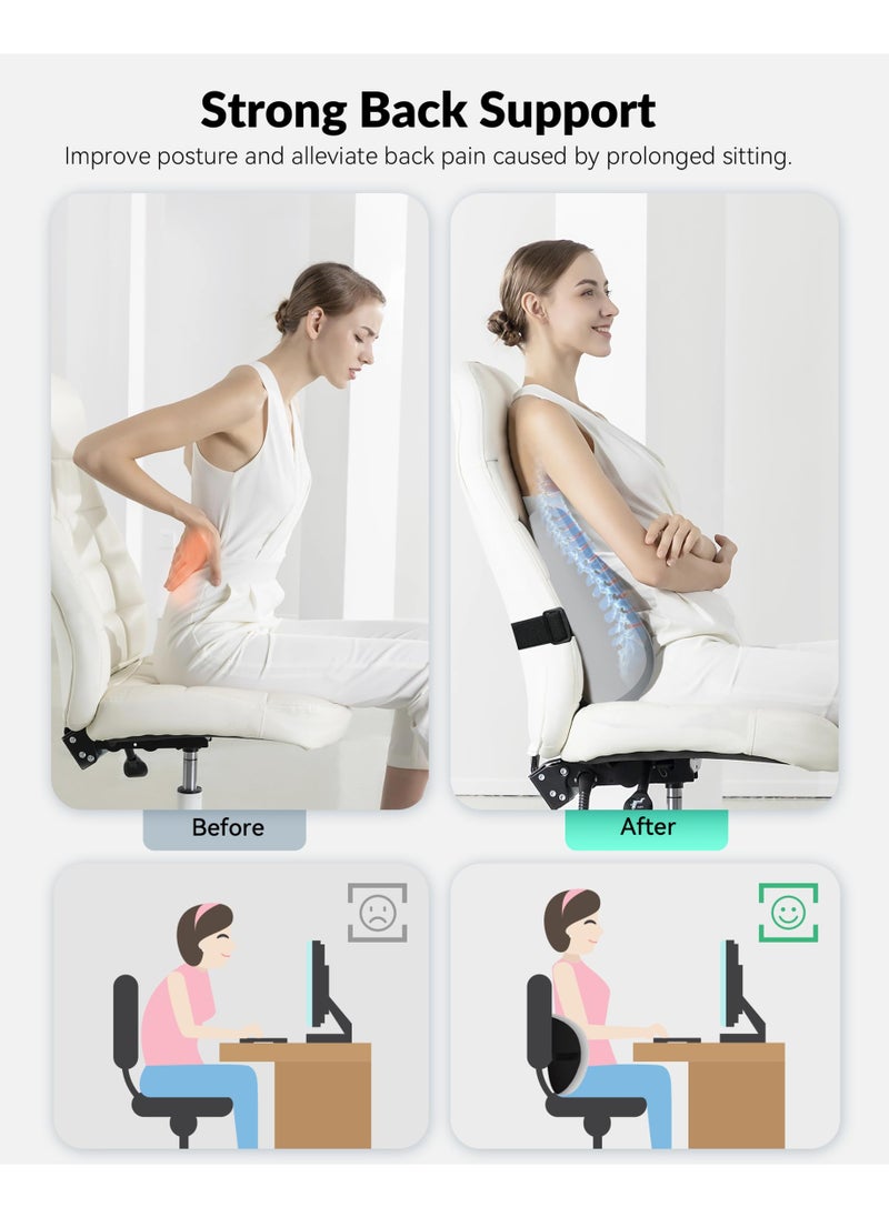 Generic - Lumbar Support Pillow for Office Chair，Memory Foam Back Support Cushion for Back Pain Relief，Back Support Pillow for Home, Office, Car Seat - Image 1