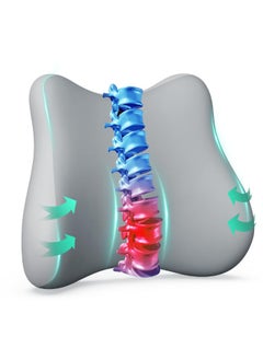 Lumbar Support Pillow for Office Chair，Memory Foam Back Support Cushion for Back Pain Relief，Back Support Pillow for Home, Office, Car Seat