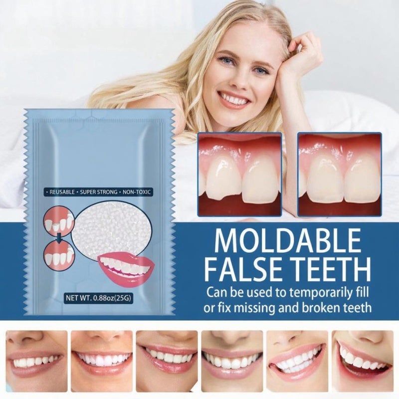 Moldable False Teeth: White Superb Resin Vivid & Distinctive Denture Cosplays Accessories - Endurable Wear-resistant Portable Prop Decoration for Halloween Party Cosplay - Image 4