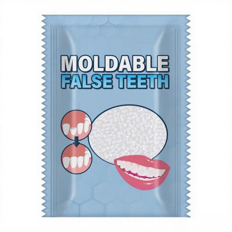 Moldable False Teeth: White Superb Resin Vivid & Distinctive Denture Cosplays Accessories - Endurable Wear-resistant Portable Prop Decoration for Halloween Party Cosplay - Image 1