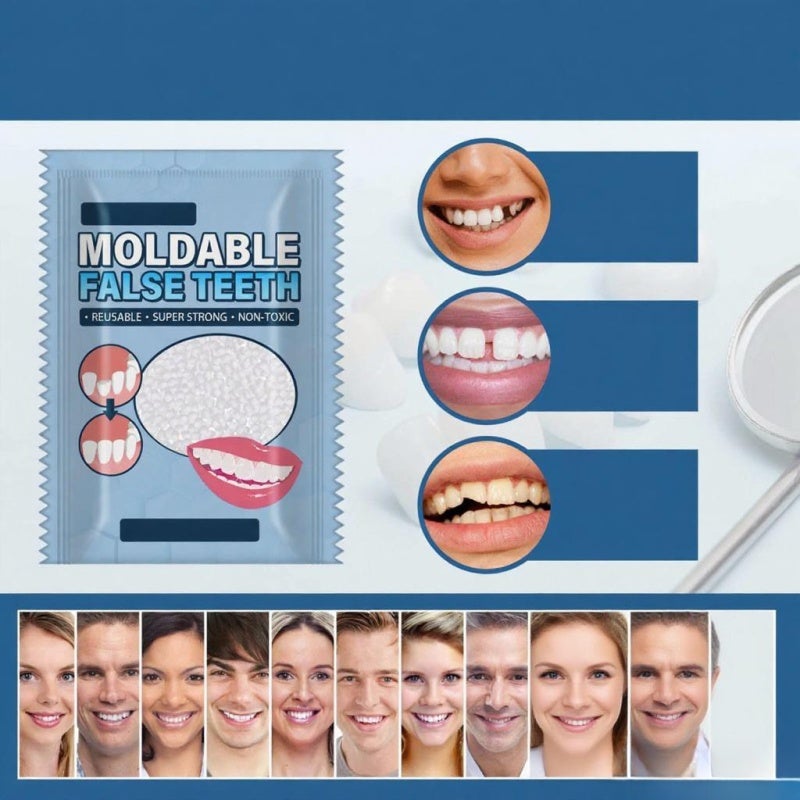 Moldable False Teeth: White Superb Resin Vivid & Distinctive Denture Cosplays Accessories - Endurable Wear-resistant Portable Prop Decoration for Halloween Party Cosplay - Image 5