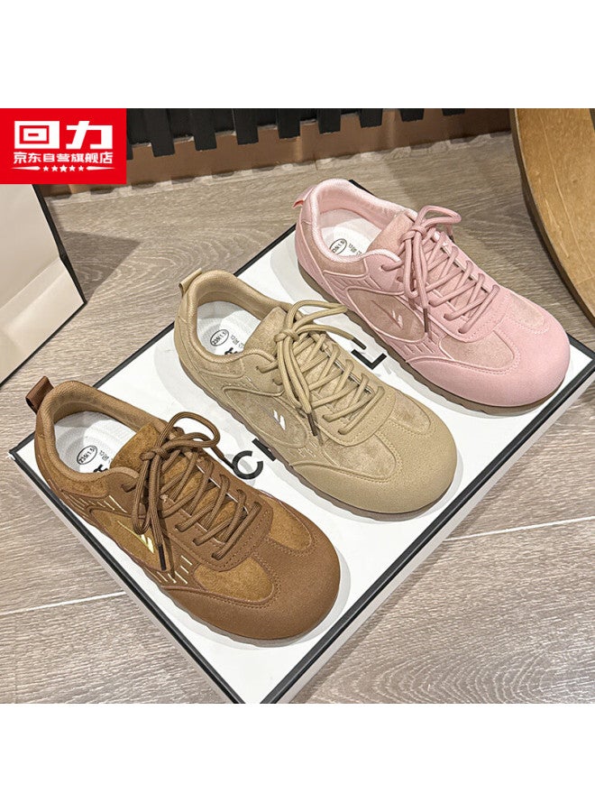 Warrior Autumn Classic Versatile Retro Casual Women's Sneakers Light Coffee Color Size 36