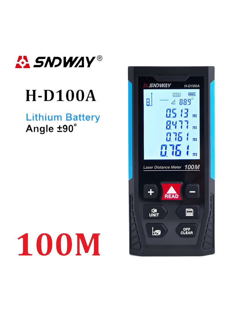 SNDWAY H-D100A Digital Laser Rangefinder 100M Distance Meter Tape Measure Area Volume  - Image 1
