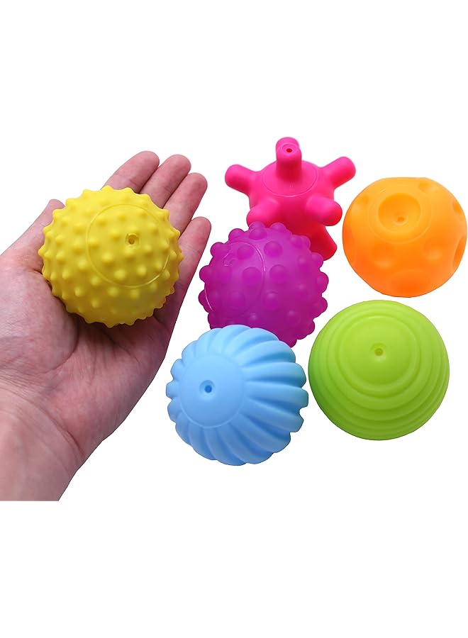 FIVOENDAR 6 Pack Sensory Balls For Baby And Kids Massage Soft & Textured Balls Spray Water Balls Set Develop Baby'S Tactile Senses Toys For Infant Touch Hand Ball - Image 4