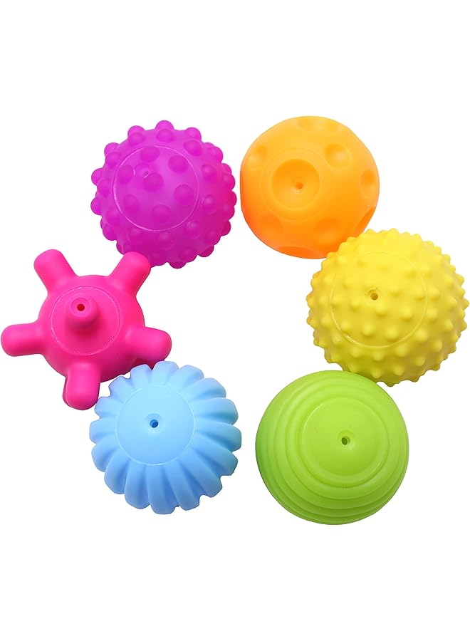 FIVOENDAR 6 Pack Sensory Balls For Baby And Kids Massage Soft & Textured Balls Spray Water Balls Set Develop Baby'S Tactile Senses Toys For Infant Touch Hand Ball - Image 2
