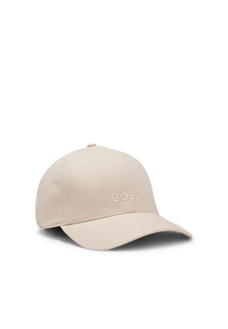 BOSS Linen cap with embroidered logo
