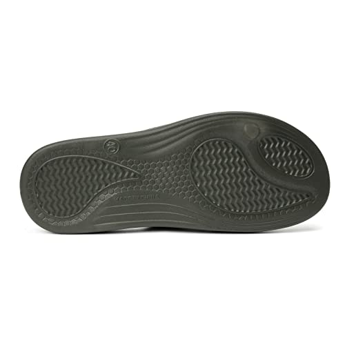 FUNKYMONKEY Men's Shower Slides - Non Slip Quick Drying Sandals for Men – Lightweight Pool Beach Bathroom Slippers Indoor Outdoor(10 M US, New Army Green) - Image 3