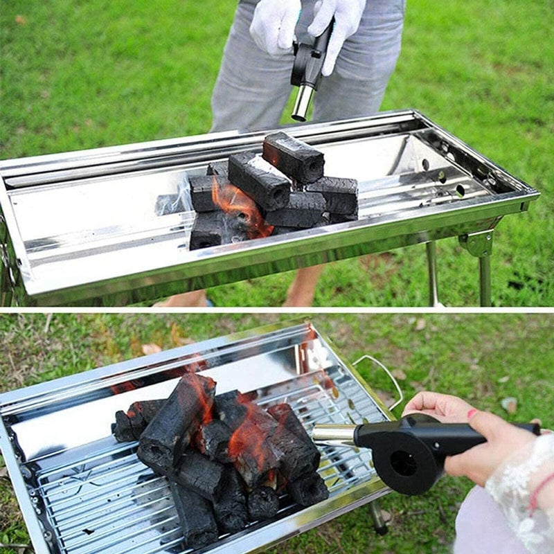 POXEFLIP Cooking Hand Crank Powered Barbecue BBQ Fan Air Blower,Manual Handy Mini Barbecue Air Blower Fan For BBQ Grill Foods - Image 5