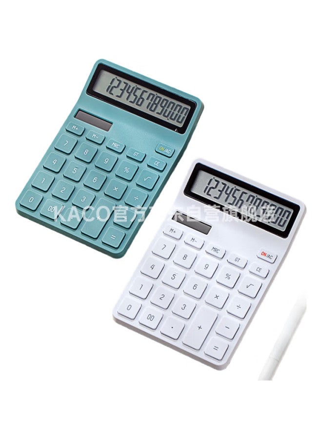 Kaco Lemai Financial Office Calculator 12-Digit Large Screen Dual Power Desktop Calculator Office Supplies Sky Blue K1412 - Image 2