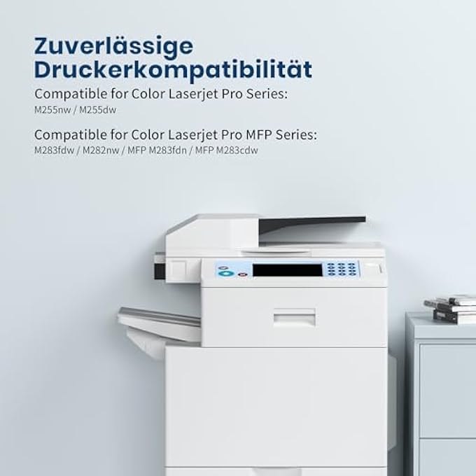 تونر 207X 207A مع شريحة متوافق مع HP Color LaserJet MFP 283FDN 283CDW 283CDW 283FDW M282NW، PRO M255DW M255NW، W2210X W2211X W2212X W2213X خرطوشة تونر (أسود، سيان، أصفر، ماجنتا، 4) - Image 3