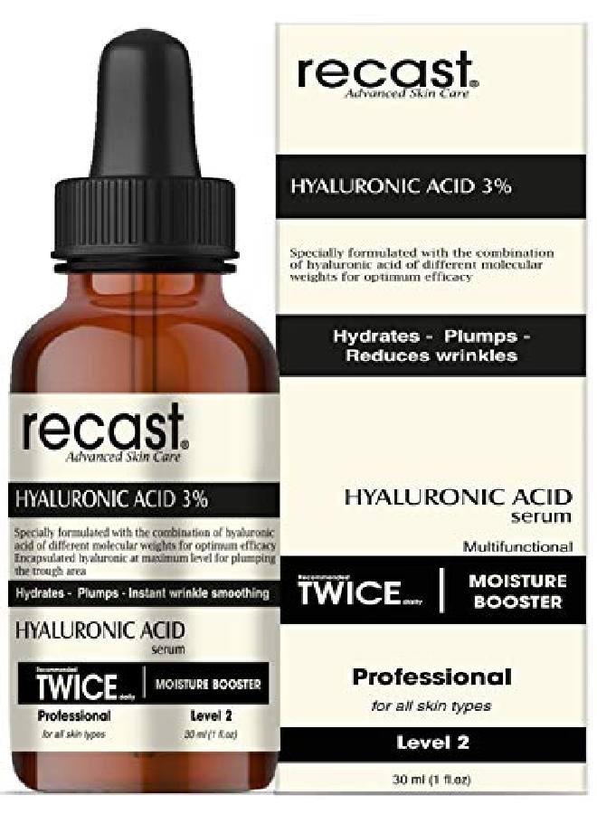 RECAST Pure Hyaluronic Acid 3% Serum Super moisture with mix of three different hyaluronic acid for maximum efficacy 30ml - Image 1