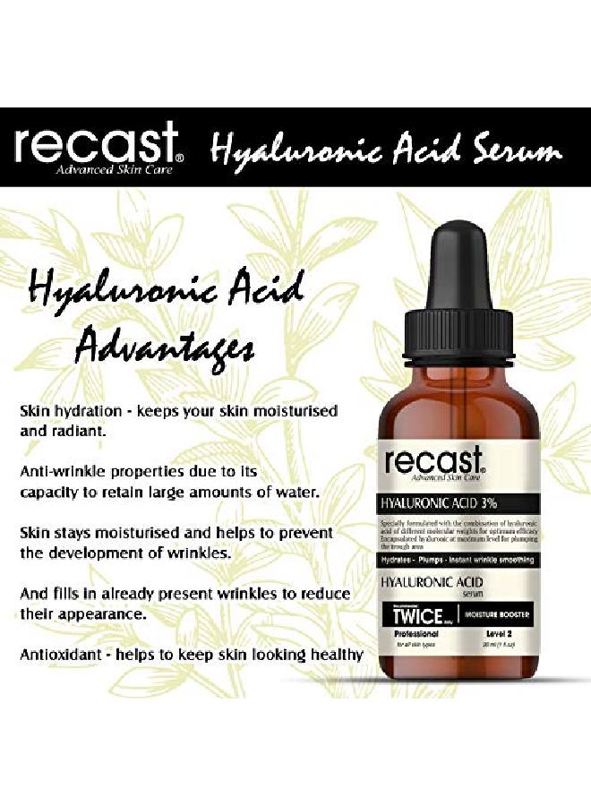 RECAST Pure Hyaluronic Acid 3% Serum Super moisture with mix of three different hyaluronic acid for maximum efficacy 30ml - Image 3
