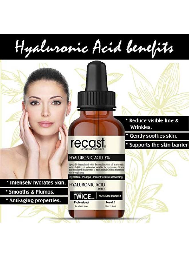 RECAST Pure Hyaluronic Acid 3% Serum Super moisture with mix of three different hyaluronic acid for maximum efficacy 30ml - Image 5