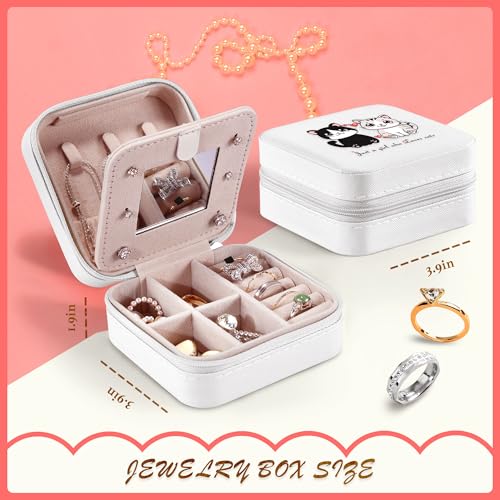 BJDAMAI Cat Jewelry Box, Gifts For Women Teens Girls Age 8-12, Cat Lovers Stuff Items Accessories Things Merchandise Decor Merch, Travel Ring Earrings Necklace Organizer Holder! - Image 2