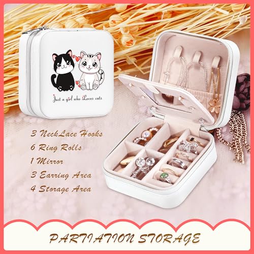 BJDAMAI Cat Jewelry Box, Gifts For Women Teens Girls Age 8-12, Cat Lovers Stuff Items Accessories Things Merchandise Decor Merch, Travel Ring Earrings Necklace Organizer Holder! - Image 4