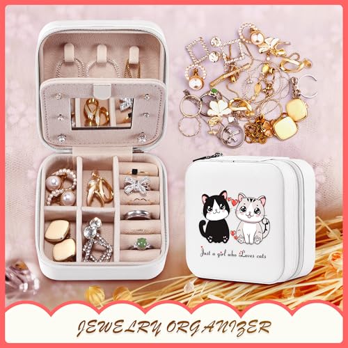 BJDAMAI Cat Jewelry Box, Gifts For Women Teens Girls Age 8-12, Cat Lovers Stuff Items Accessories Things Merchandise Decor Merch, Travel Ring Earrings Necklace Organizer Holder! - Image 5