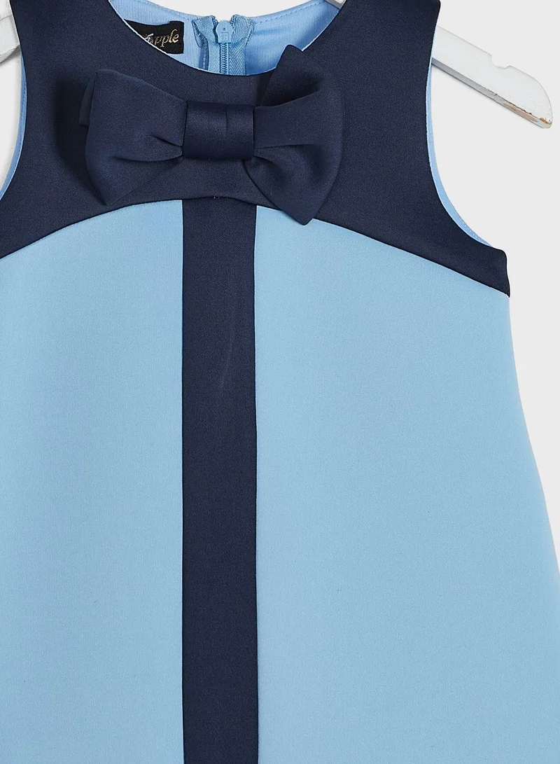 Little Golden Apple Bow Accent Dress