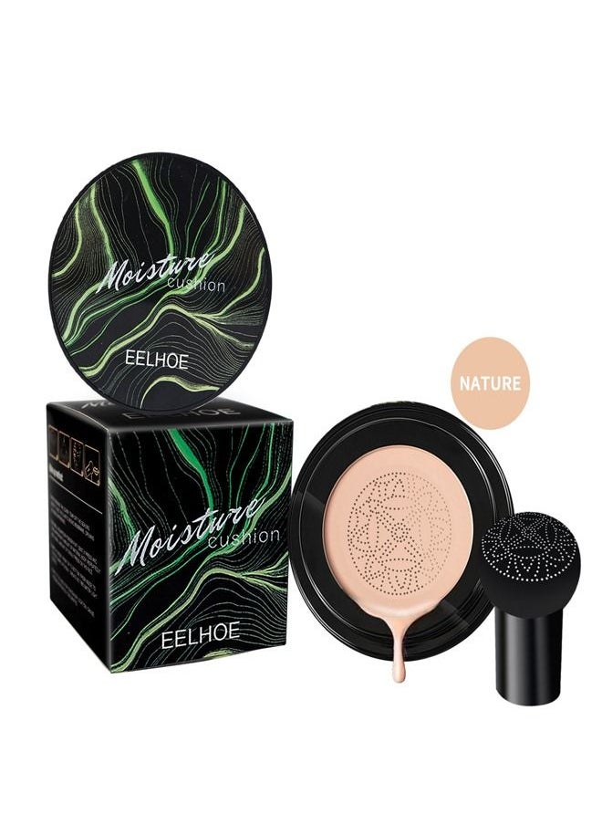 EELHOE Mushroom Head Air Cushion BB Cream,Facial Concealer,Brightening And Moisturizing Natural Nude Makeup Foundation (Natural Color)  - Image 1