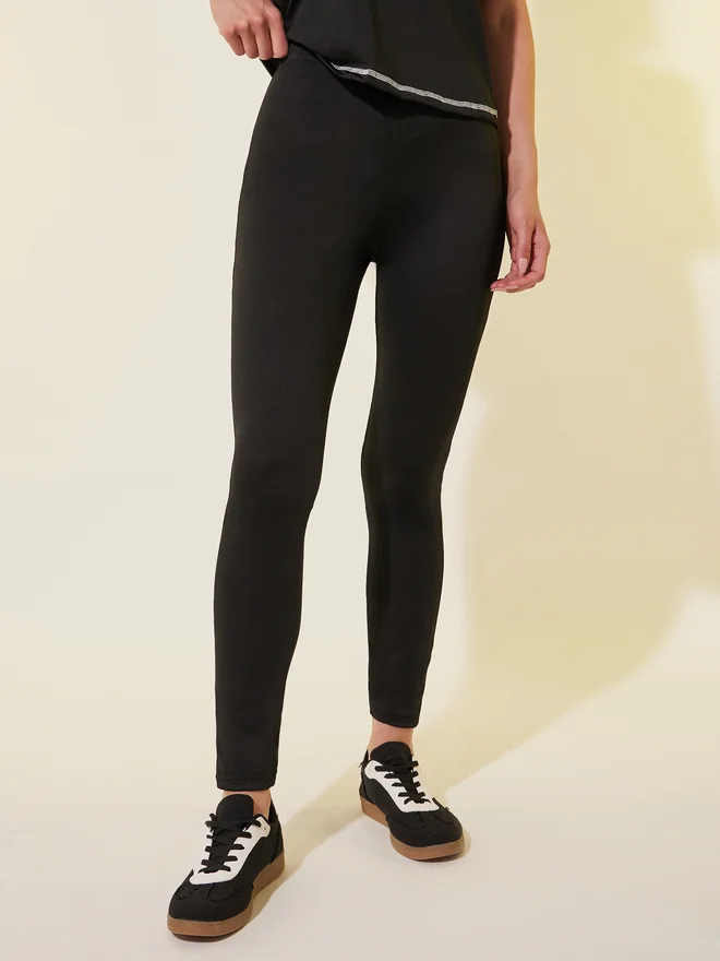 Take Two Take Two Solid Round Neck T-Shirt and Leggings Set