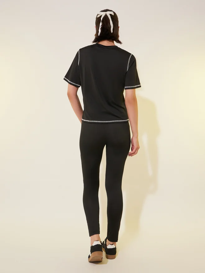 Take Two Take Two Solid Round Neck T-Shirt and Leggings Set