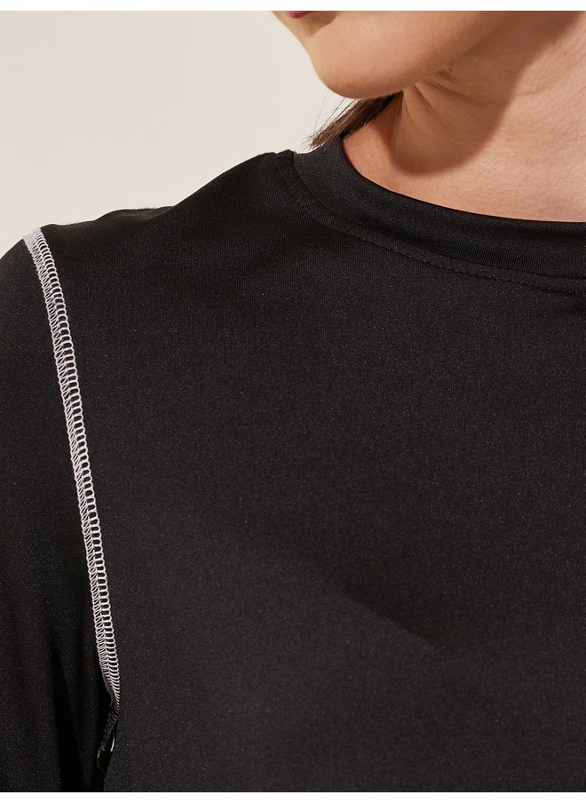 Take Two Take Two Solid Round Neck T-Shirt and Leggings Set  - Image 3