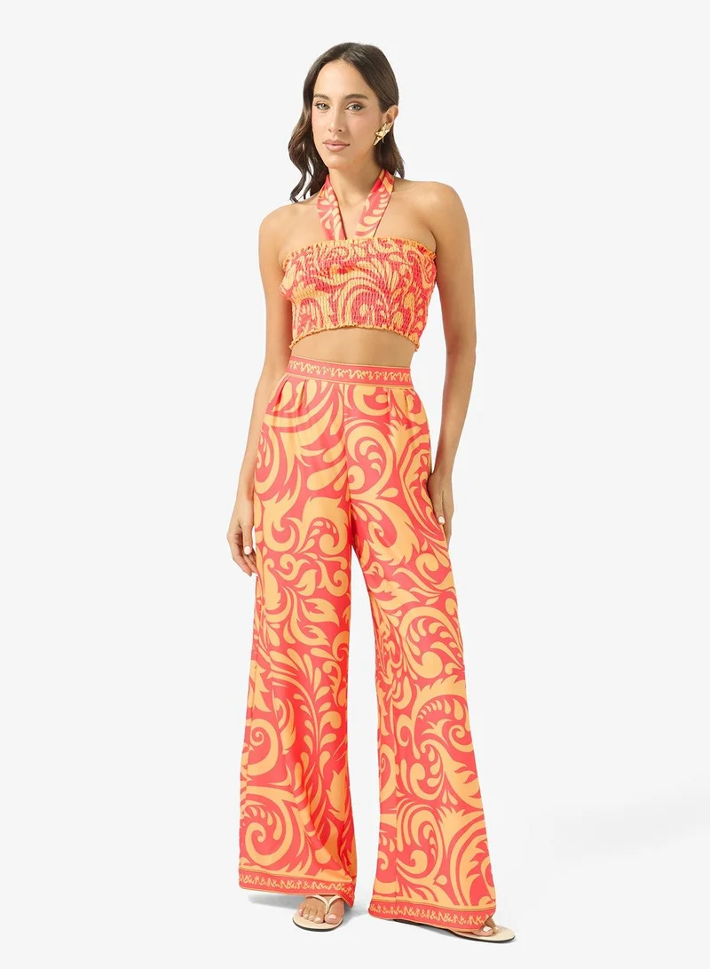 Ginger Bandeau Sweetheart Neckline Floral Top & Pant Coord Set